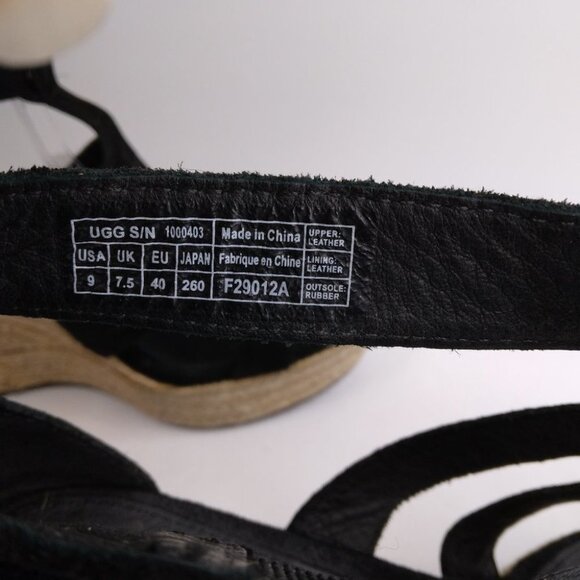 UGG LAURI 1000403 Black Suede Wedges Platform size 9 - Picture 10 of 14